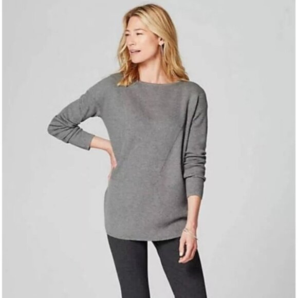 J. Jill Sweaters - J.Jill Juno Ottoman Mixed Direction Ribbed Boatneck Sweater Oversized Sweater M